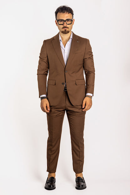 Basic Two Button Suit | Tobacco