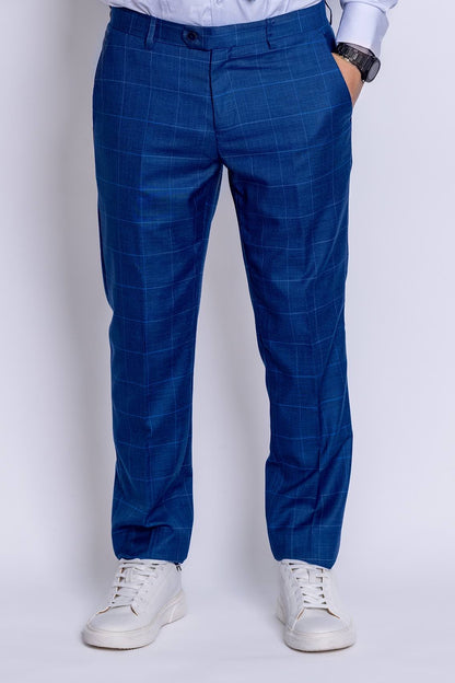 Two Button Prince of Wales Suit | Parliament Blue