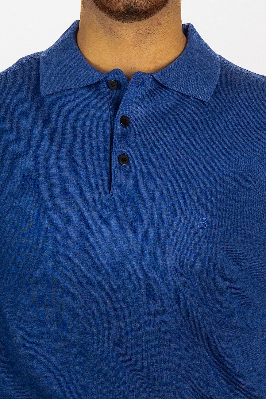 Wool Blend Polo Pullover<tc>"€20 discount on the second"</tc> | Blue 03