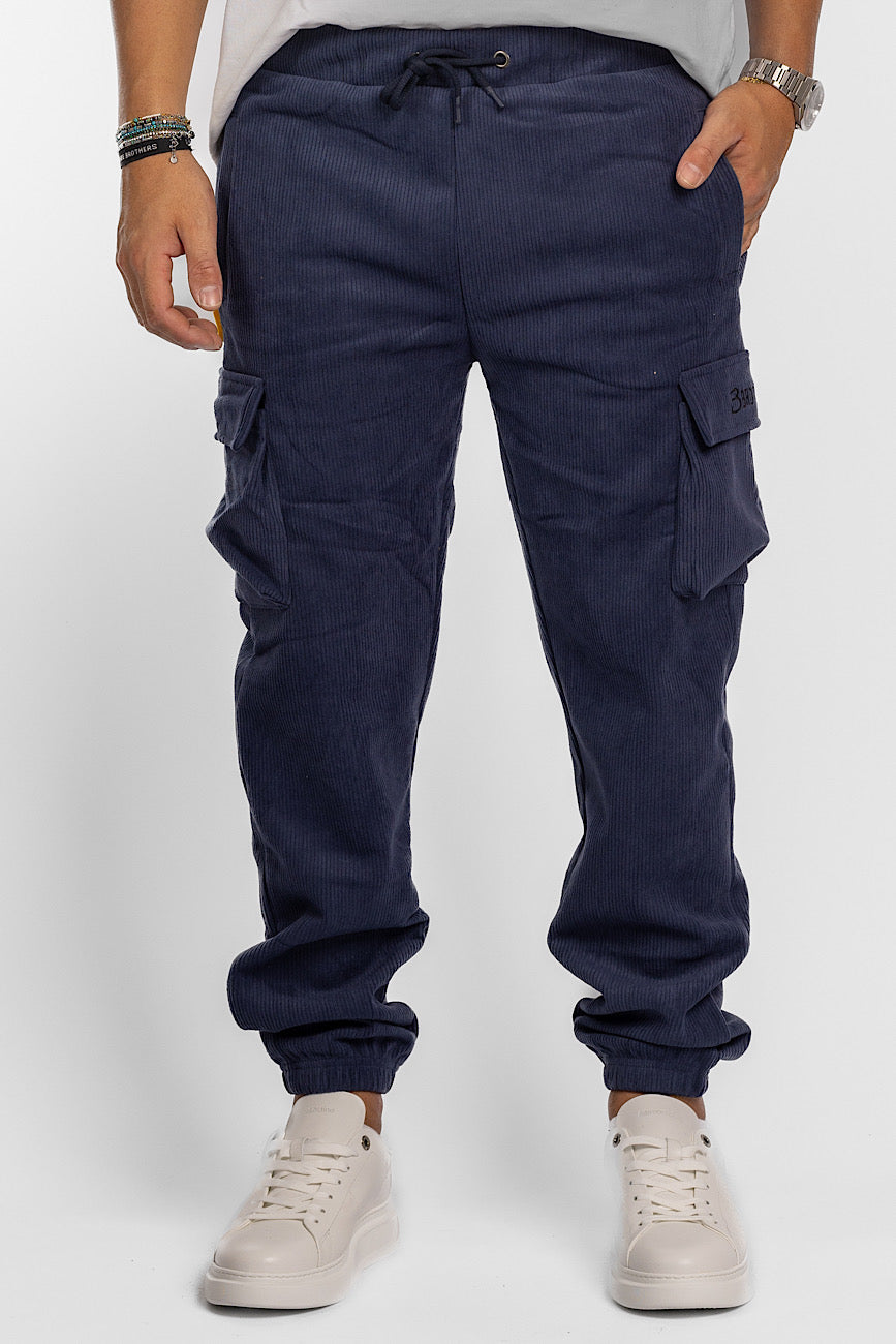 Cargo model velvet tracksuit trousers | Blue