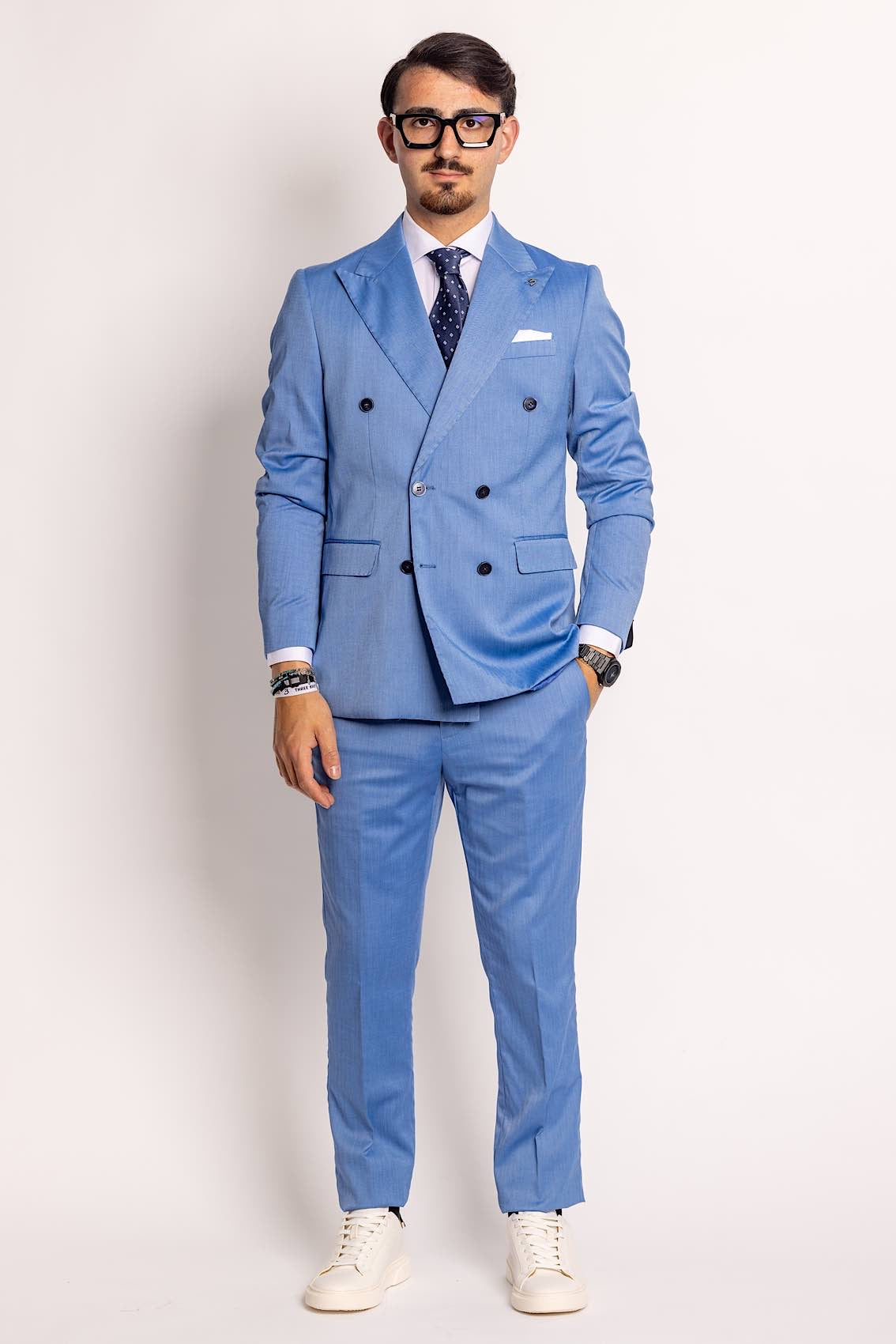 Matching Double-Breasted Pinstripe Suit | Celeste