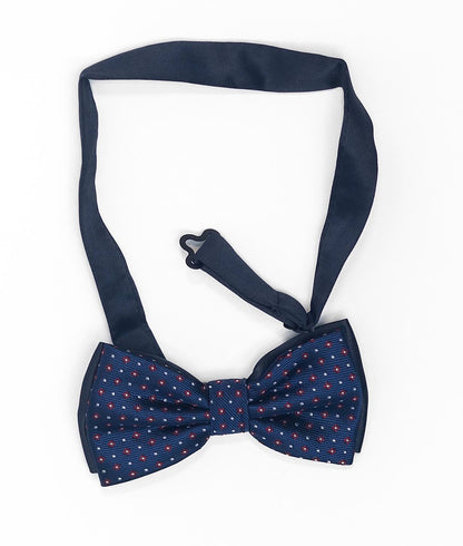 Blue Bow Tie | Red-White Pattern