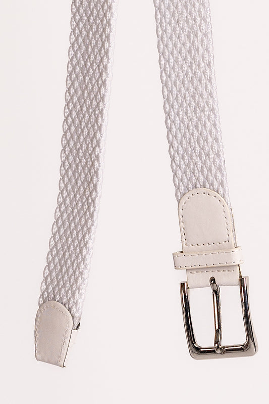 Elastic Woven Belt | White