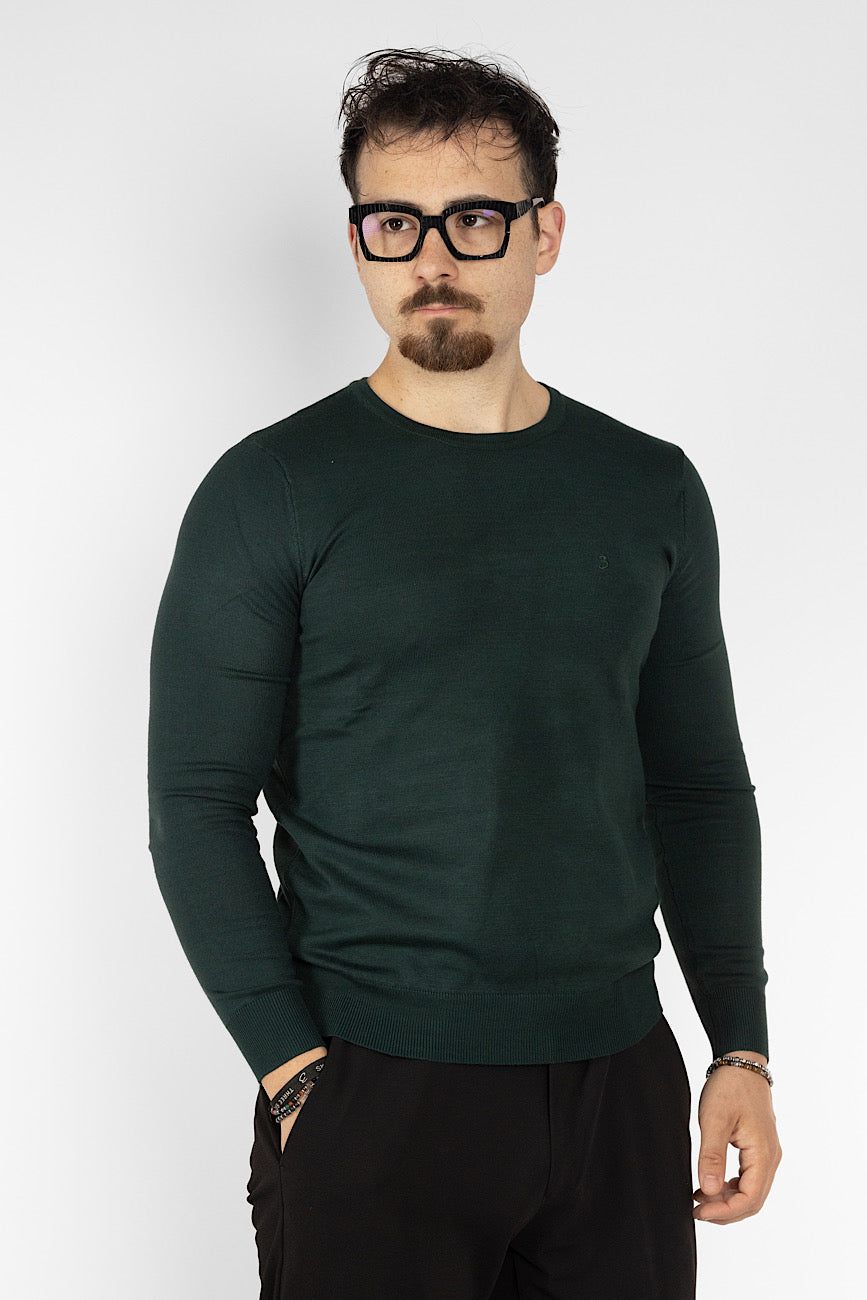 Crewneck Sweater | 2 + 1 Free | Bottle Green