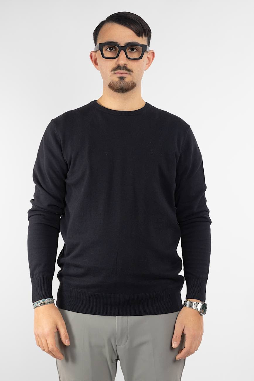 100% Cotton Crewneck Sweater | 2 for €40 | Black 01