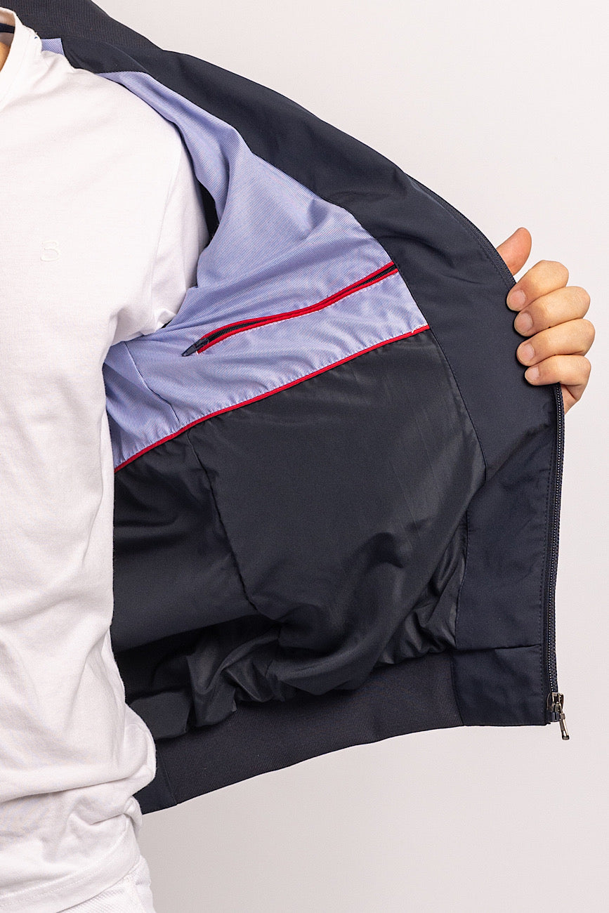 Unlined Technical Fabric Bomber | Blue