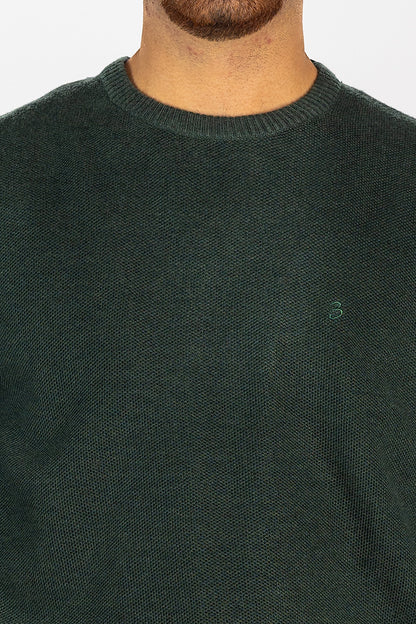 Jersey de mezcla de lana con cuello redondo<tc>"€20 de descuento en el segundo"</tc> | Verde F32