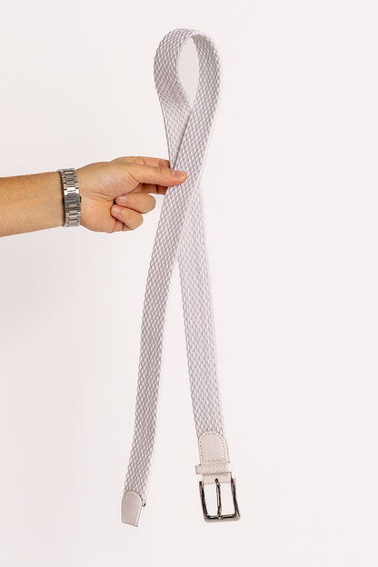 Elastic Woven Belt | White