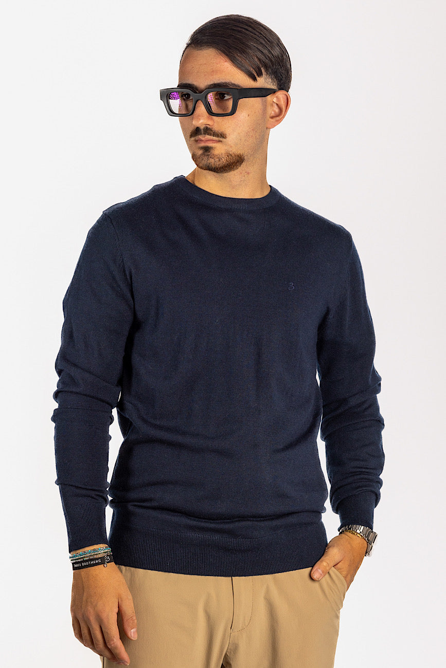 Pullover Girocollo Misto Lana 2 per €40 | Blu 20