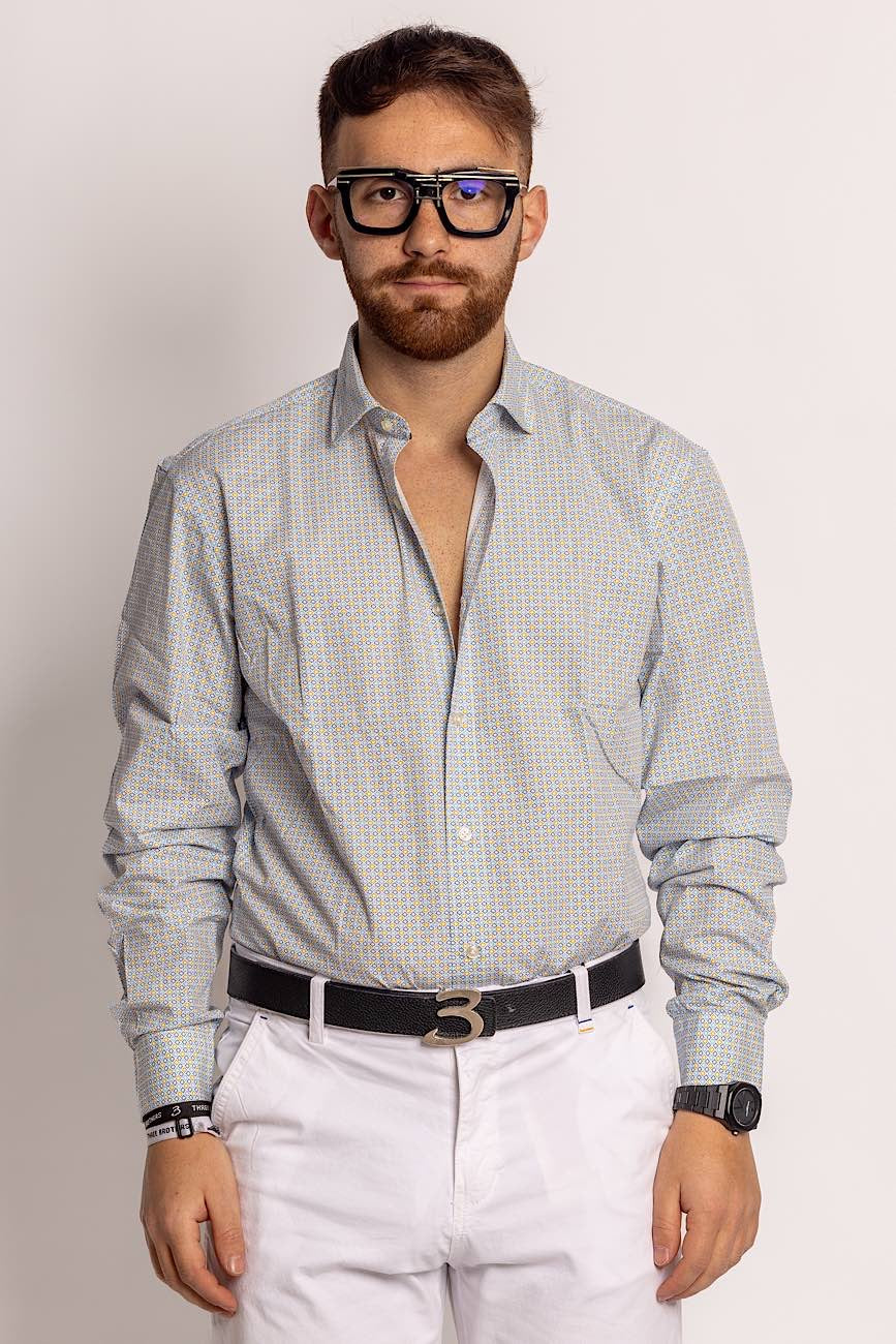 100% Cotton Semi Slim Patterned Shirt | Positano