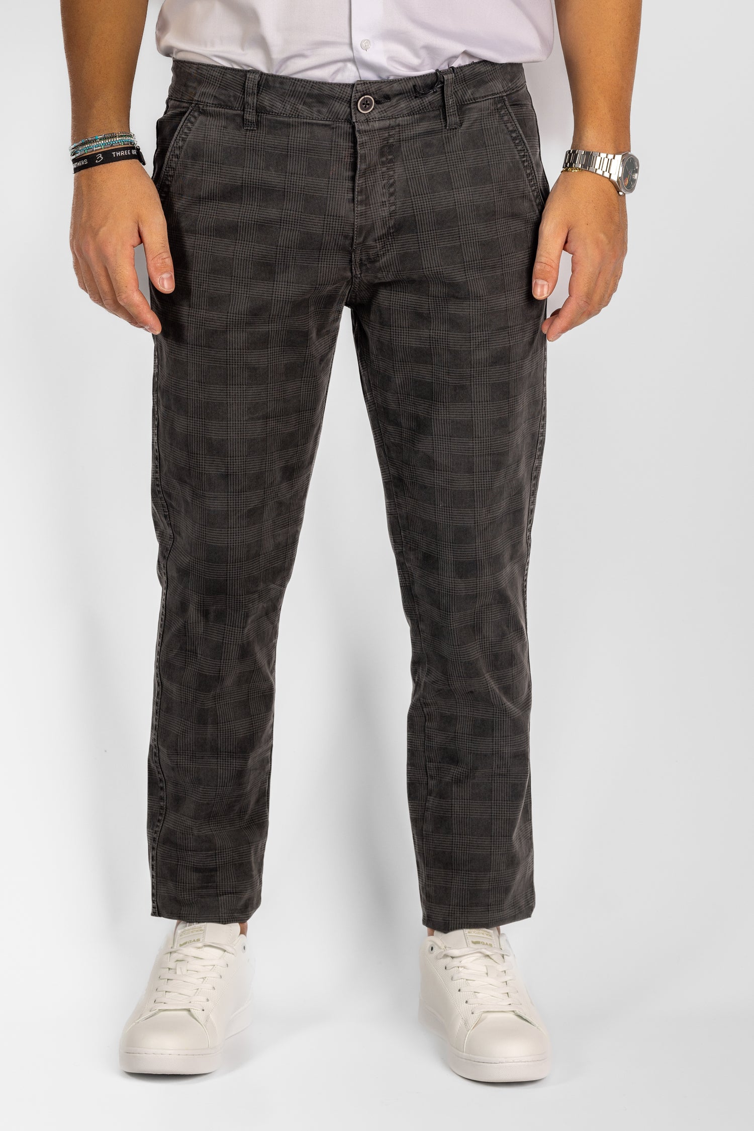 Slim Check Trousers 2 for €40 | Grey