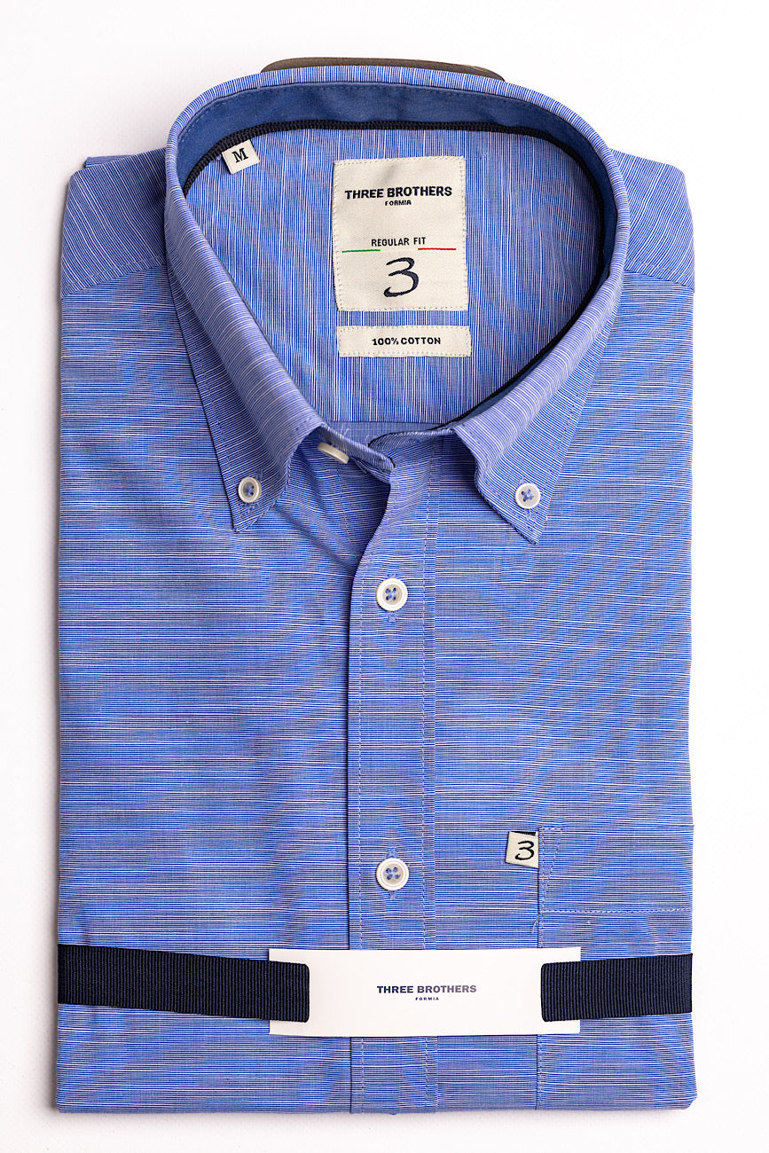 Light Blue Melange Regular Fit Shirt