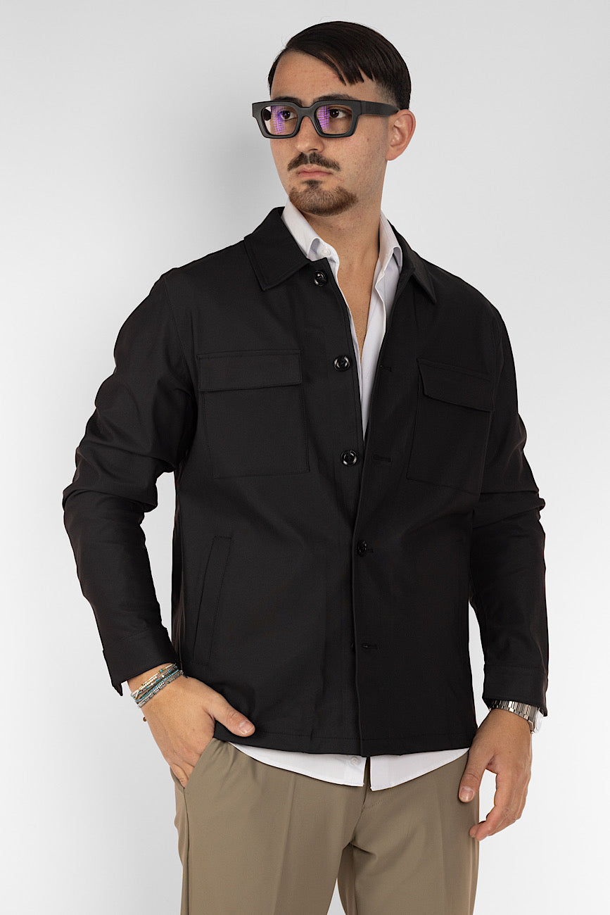 Active Overshirt Unlined Jacket | Black