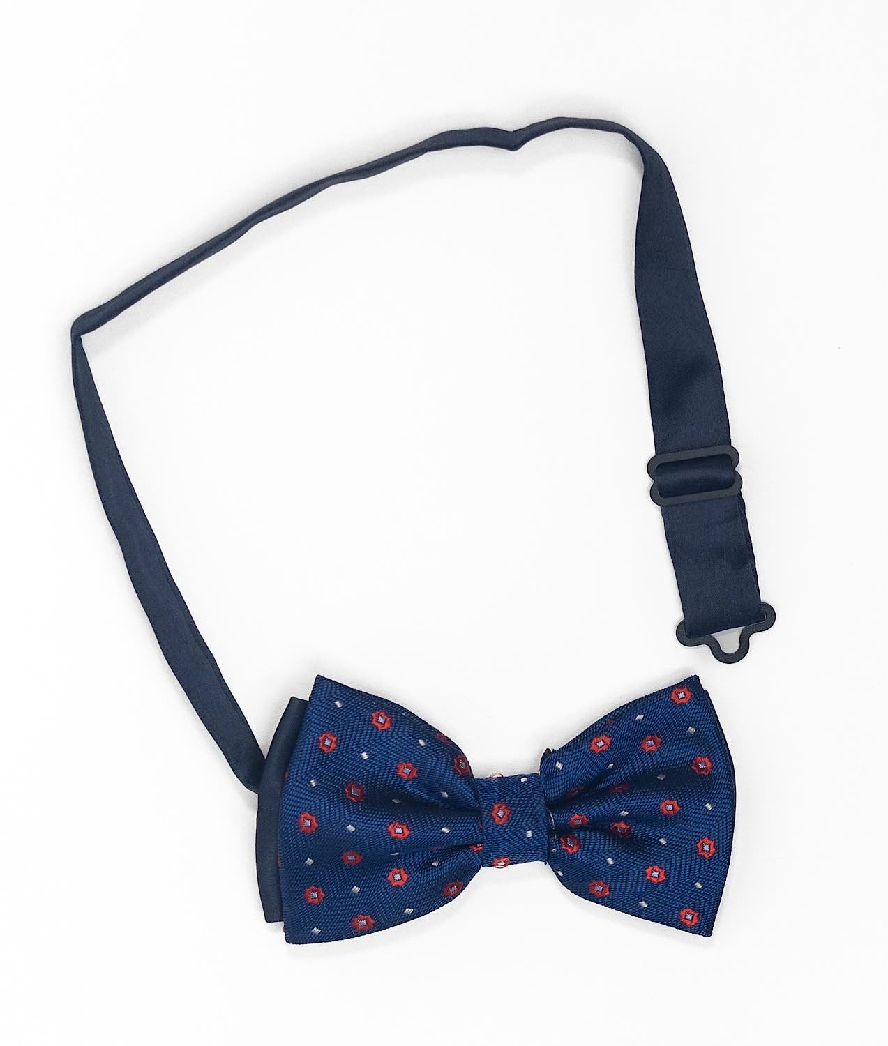 Light Blue Bow Tie | Red-White Pattern