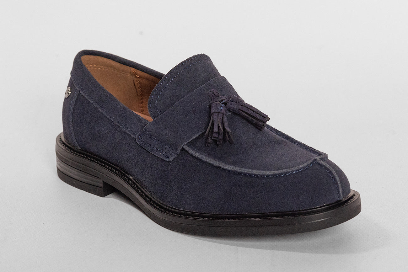 Genuine Leather Tassel Loafer | Blue