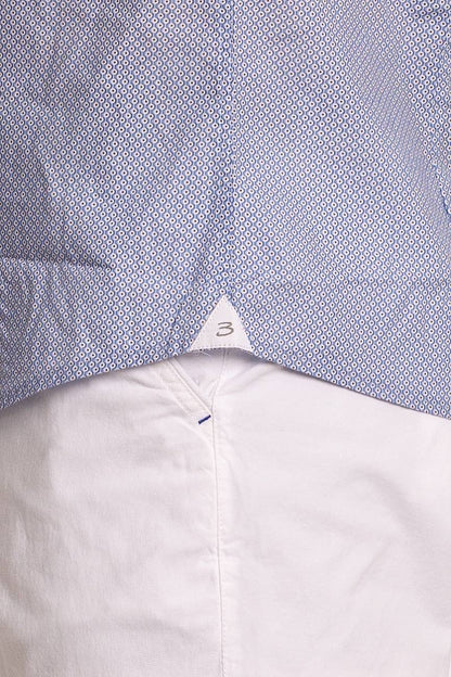 100% Cotton Semi Slim Patterned Shirt | Celestial Blue Partridge Eye