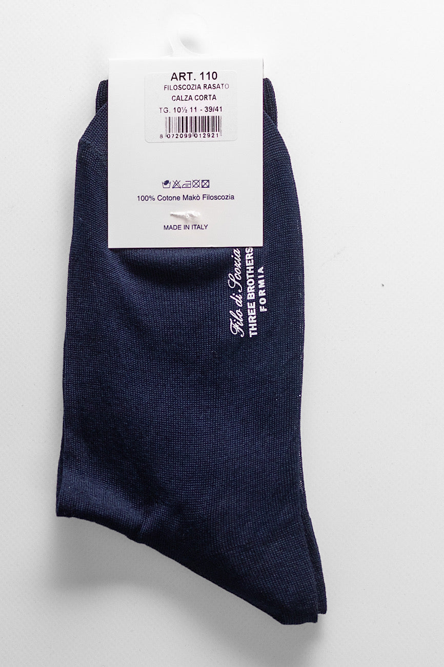 3 Short Socks | Scottish Thread | Blue