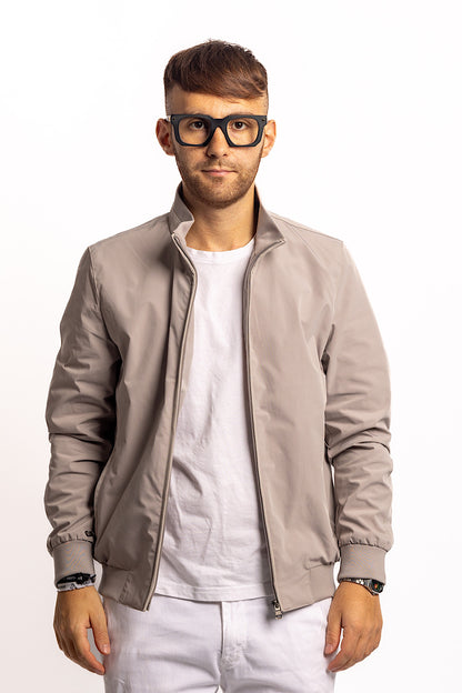 Unlined Technical Fabric Bomber | Sand