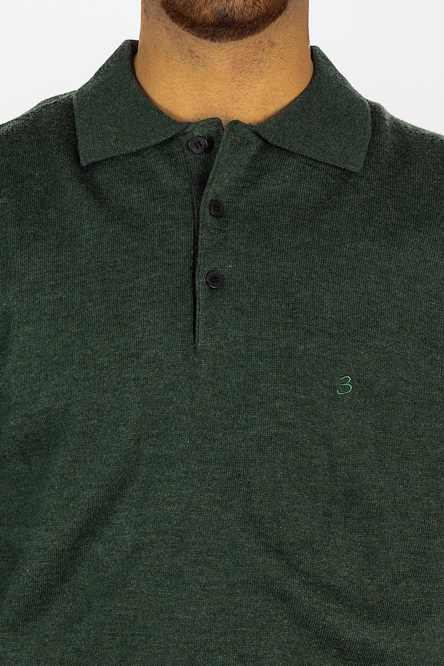 Pull polo en laine mélangée <tc>"20€ de réduction au deuxième"</tc> | Vert forêt 12