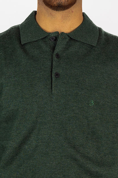 Jersey tipo polo en mezcla de lana <tc>"€20 de descuento en el segundo"</tc> | Verde bosque 12