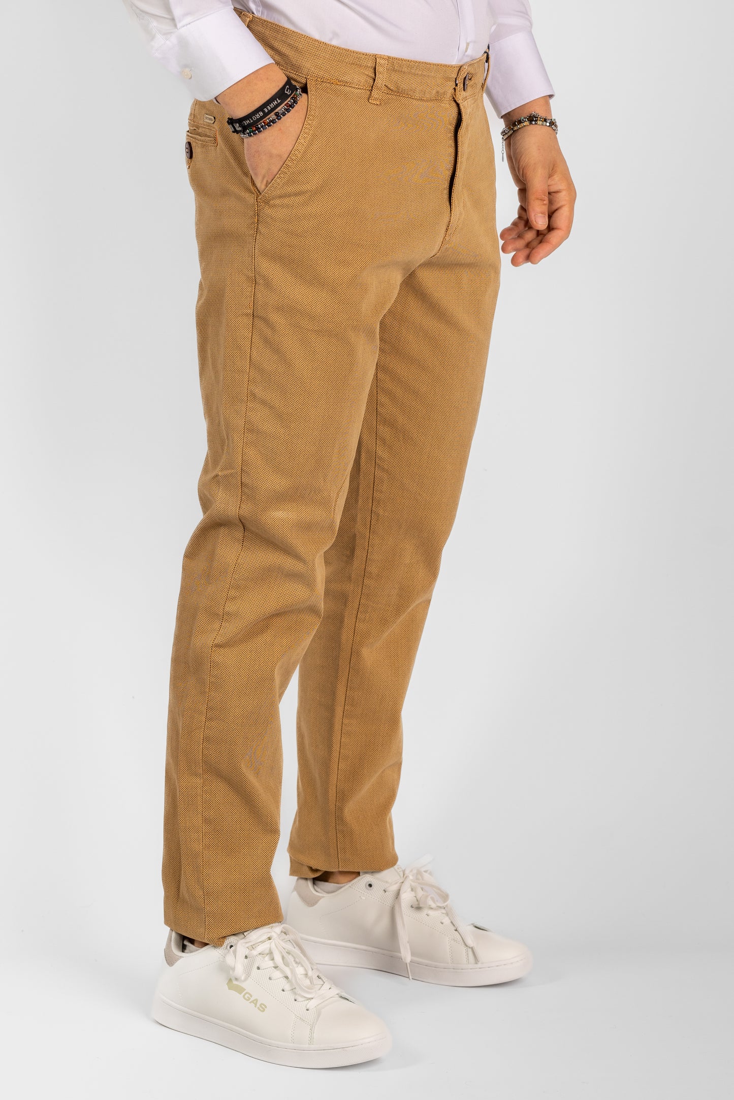 Pantalone Micro Fantasia Semi Slim 2 per €40 | 3301 Beige