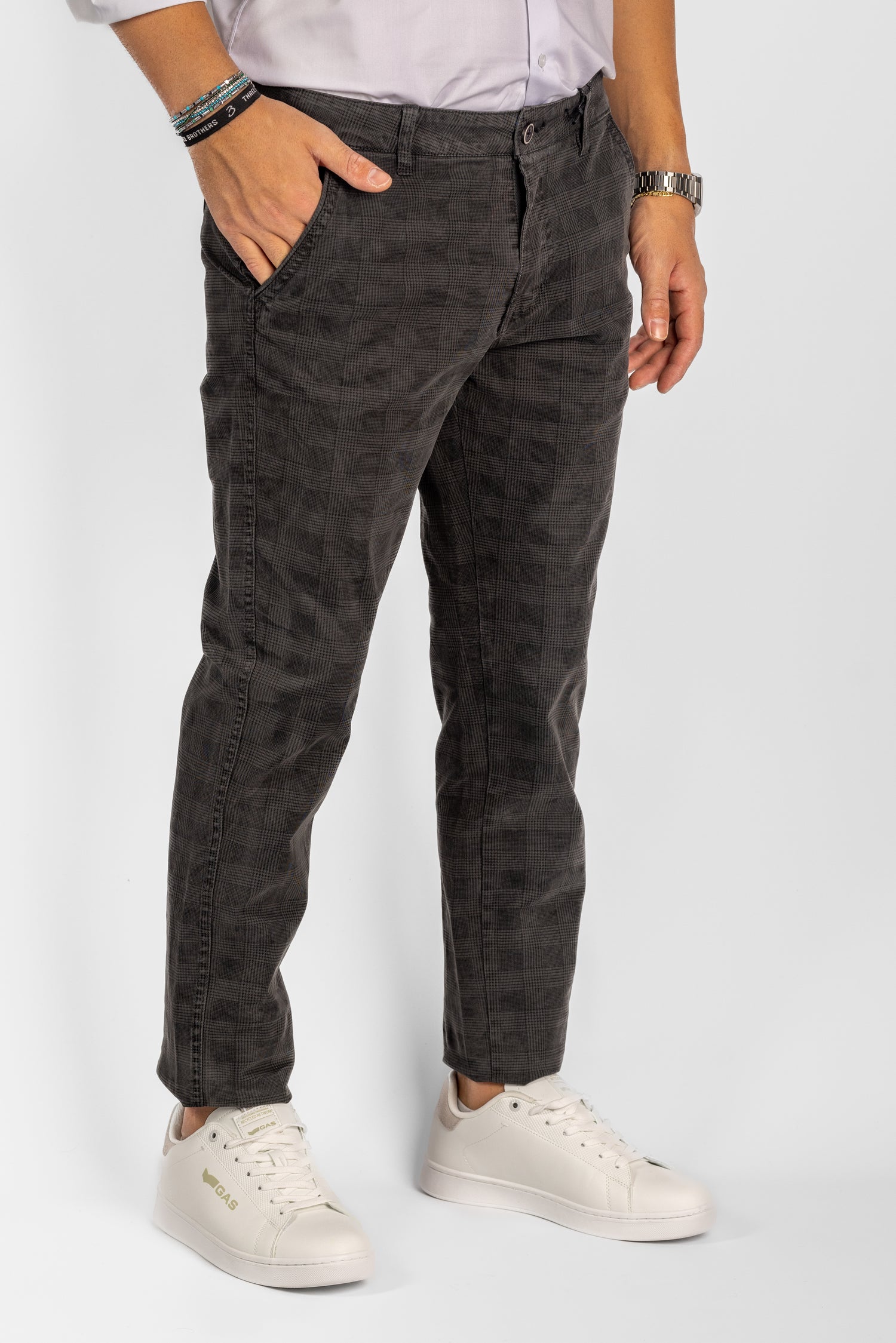 Slim Check Trousers 2 for €40 | Grey