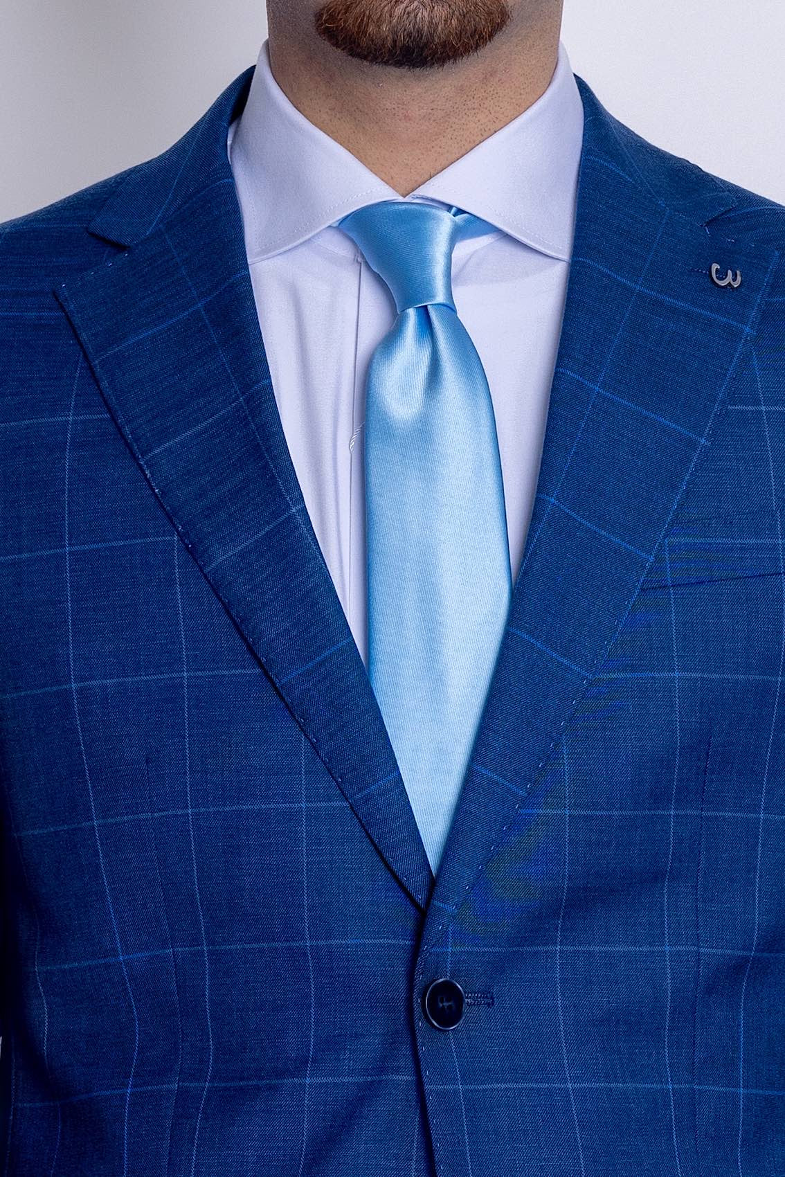 Two Button Prince of Wales Suit | Parliament Blue