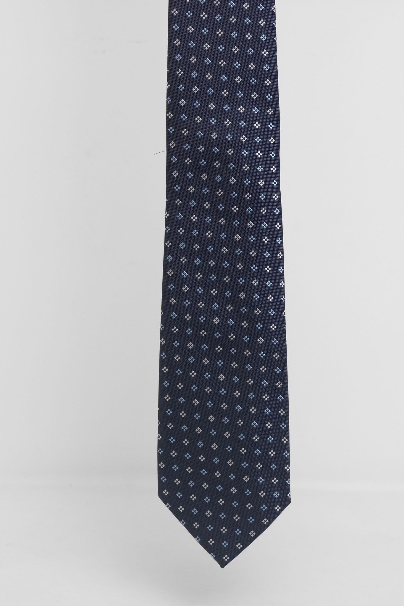 Cravatta Tre Pieghe Fantasia Fiori Geometrici Multicolor Blu e Celeste | 2 Per €20