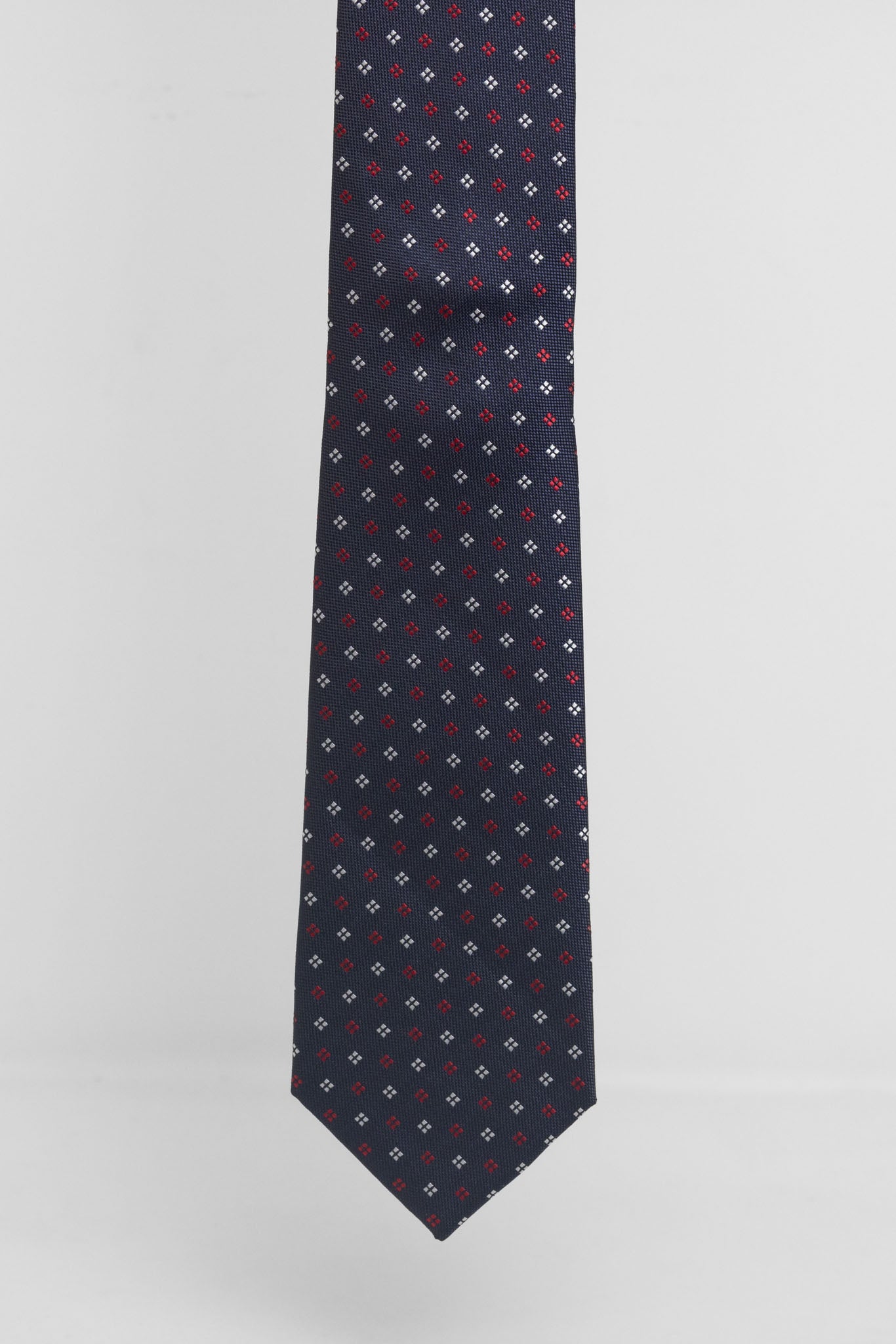 Cravatta Tre Pieghe Fantasia Fiori Geometrici Multicolor Blu e Rosso | 2 Per €20