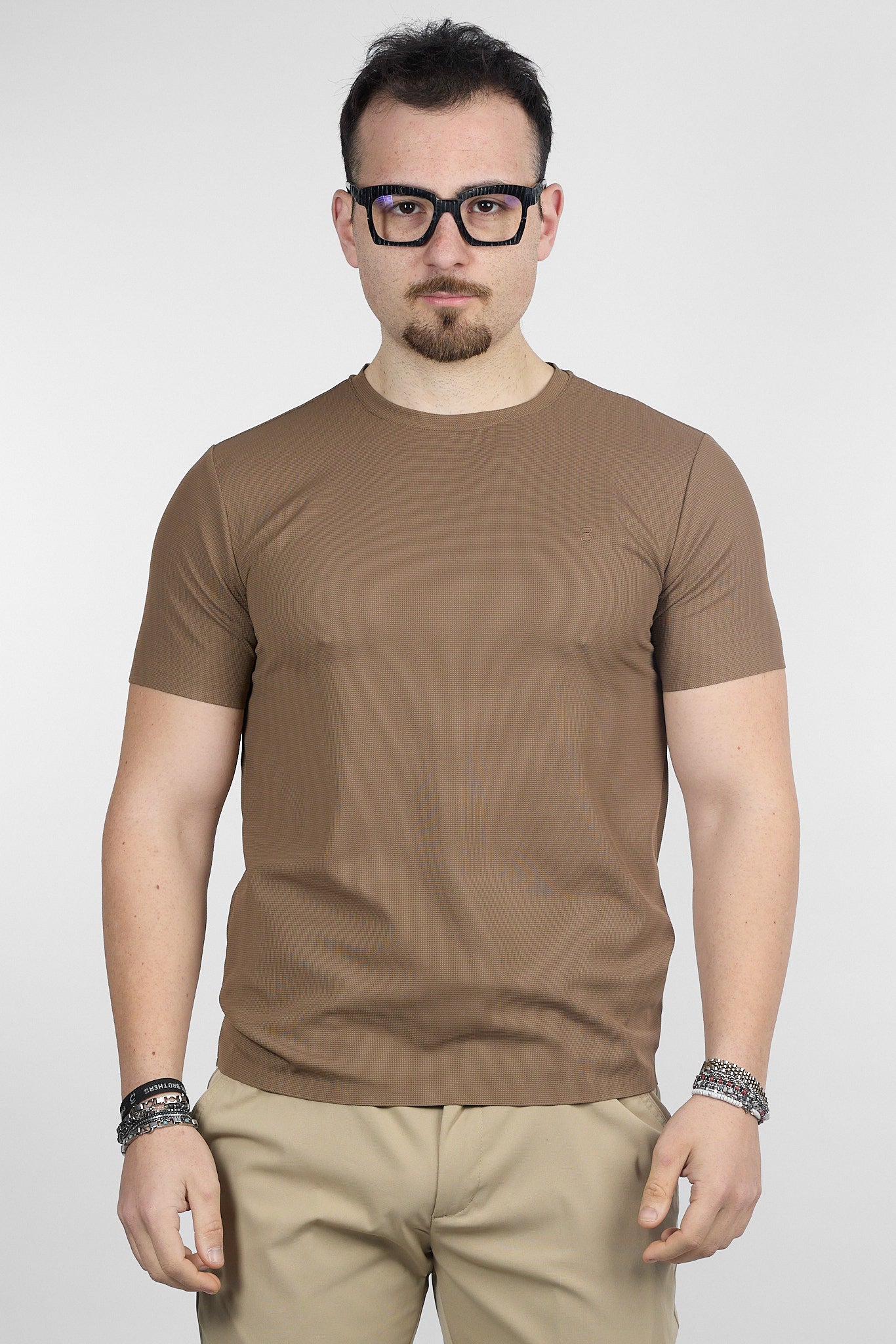 T-Shirt Mezza Manica Active No Stiro Lavorata 0503 | 2 per €30 | Fango