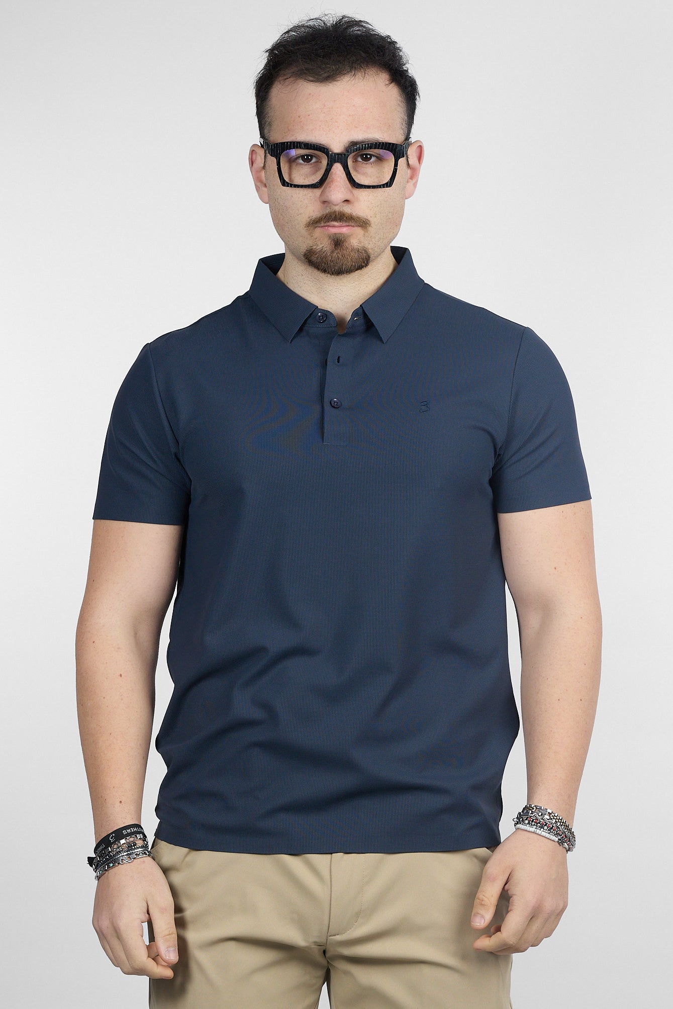 Polo Mezza Manica Active No Stiro Lavorata 0502 | 2 per €40 | Blu