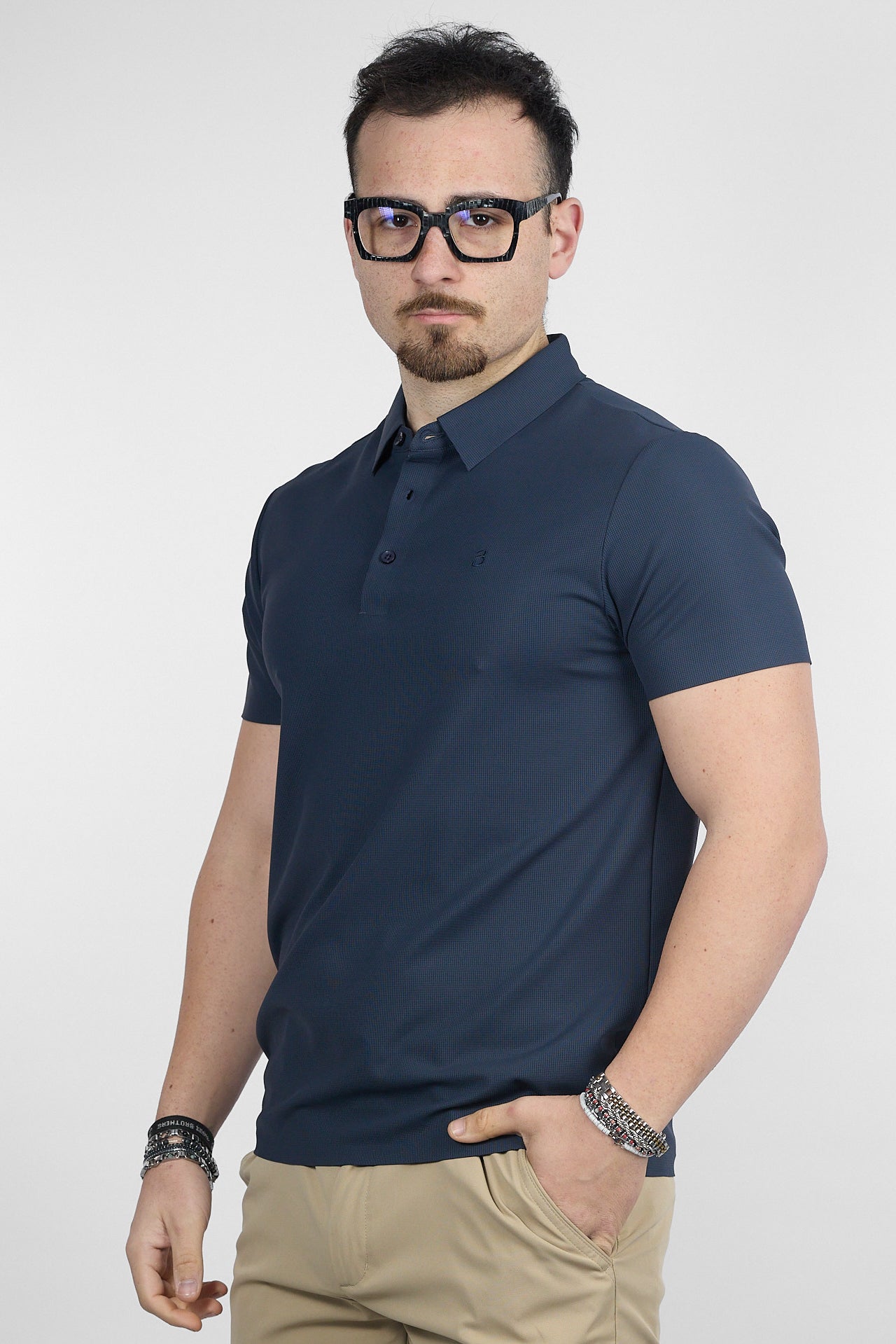 Polo Mezza Manica Active No Stiro Lavorata 0502 | 2 per €40 | Blu
