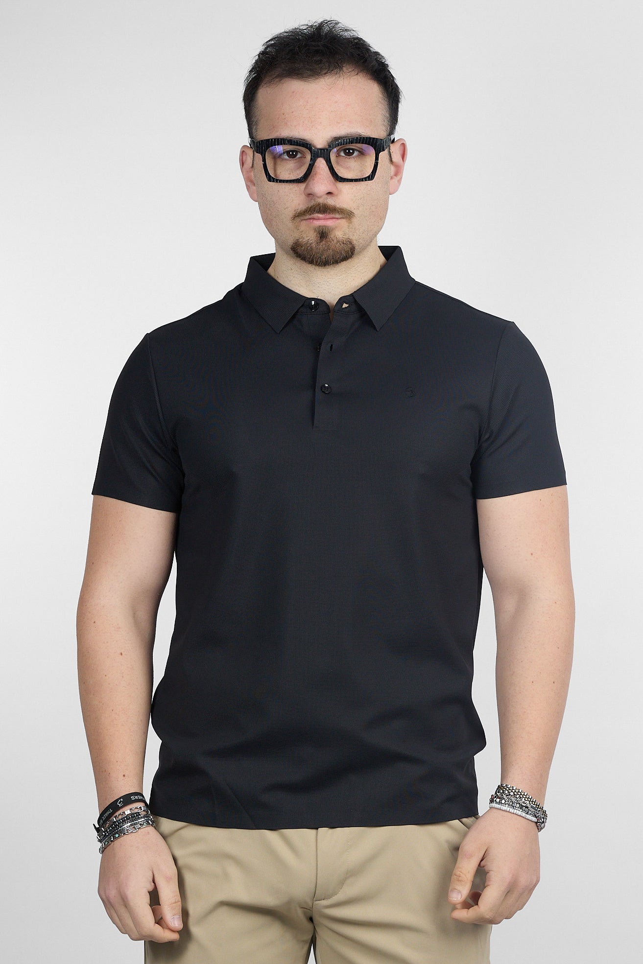 Polo Mezza Manica Active No Stiro Lavorata 0502 | 2 per €40 | Nero