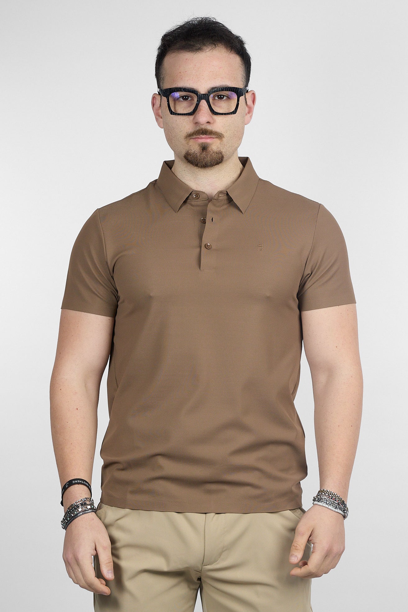 Polo Mezza Manica Active No Stiro Lavorata 0502 | 2 per €40 | Fango