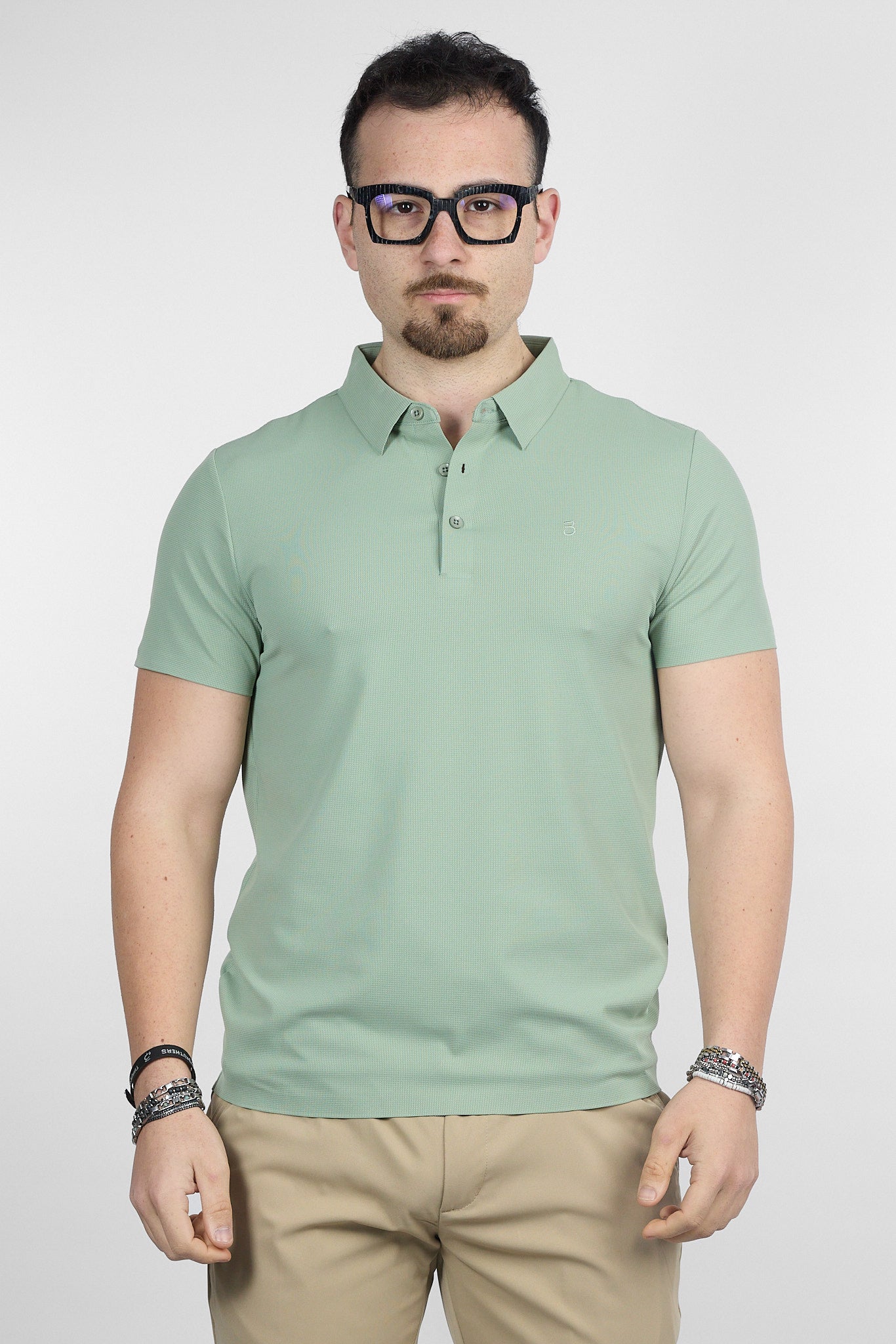 Polo Mezza Manica Active No Stiro Lavorata 0502 | 2 per €40 | Verde Mela
