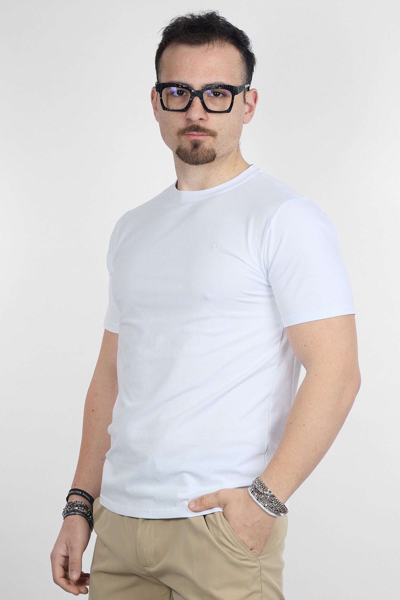 T-Shirt Mezza Manica Basic Ice Cotton 0501 | 2 per €30 | Bianco