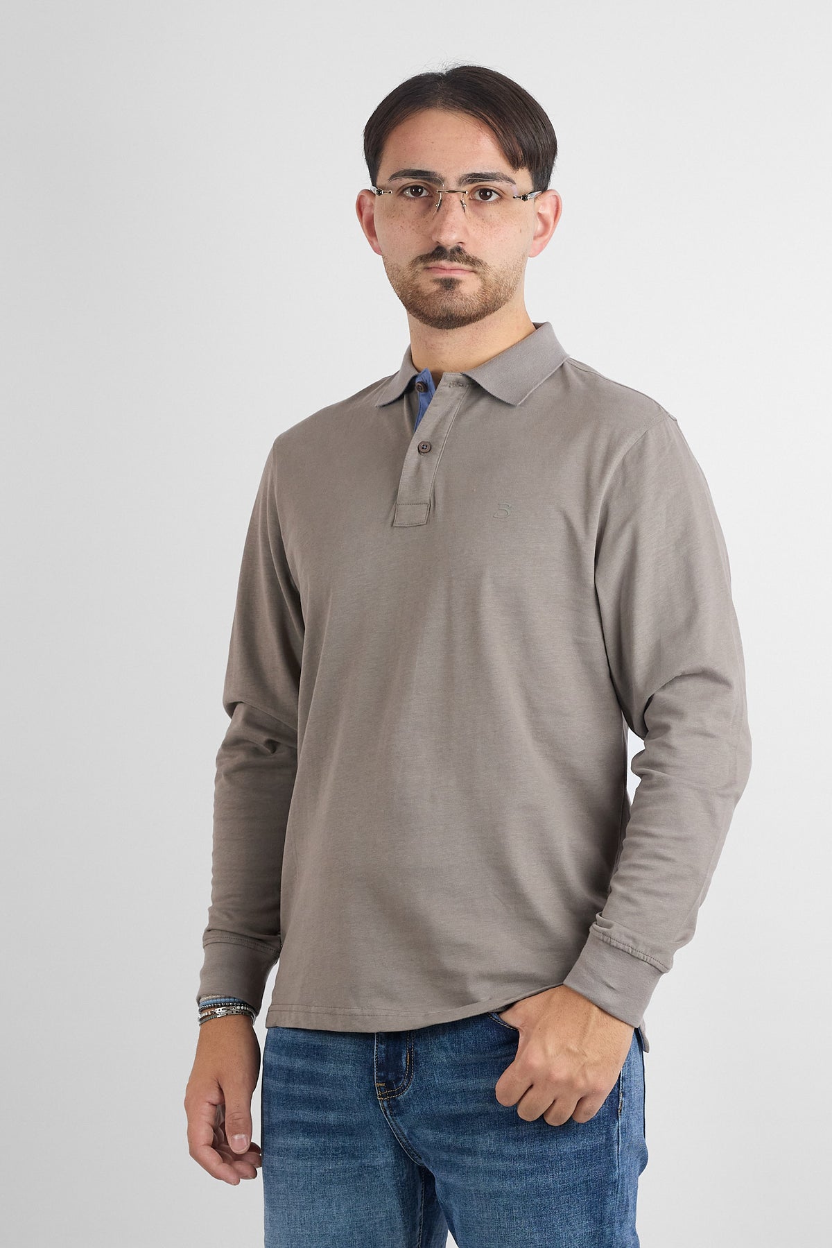 Polo M/L Jersey di Cotone 66481 | 2 per €50 | Grigio 97