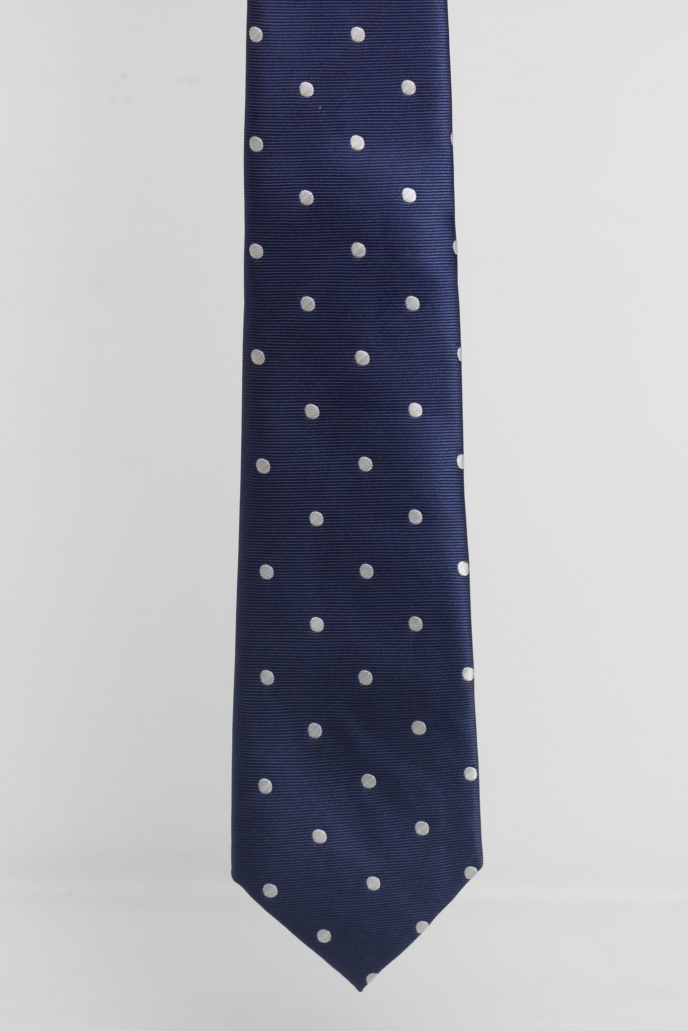 Cravatta Tre Pieghe Pois Fondo Blu e Bianco | 2 Per €20