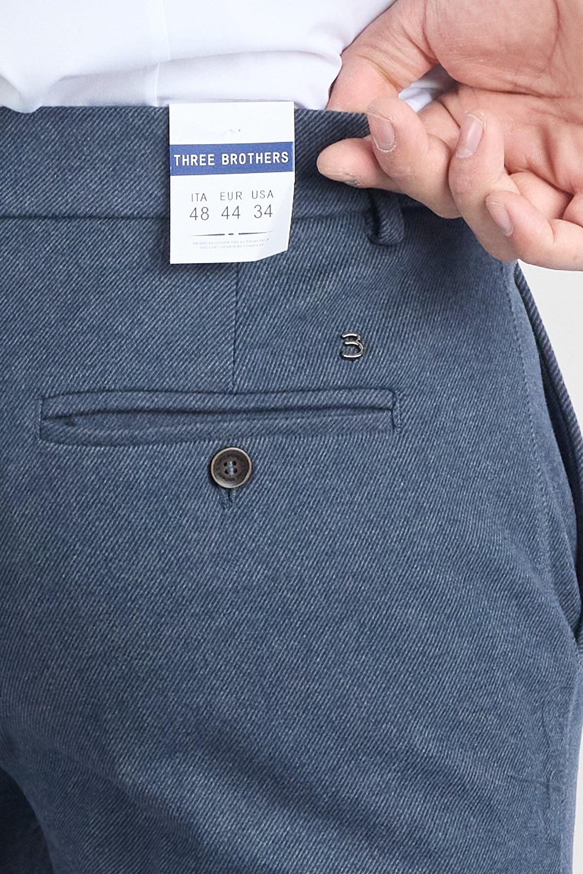 Pantalone Effetto Lana Slim 101P | 2 per €60 | Blu