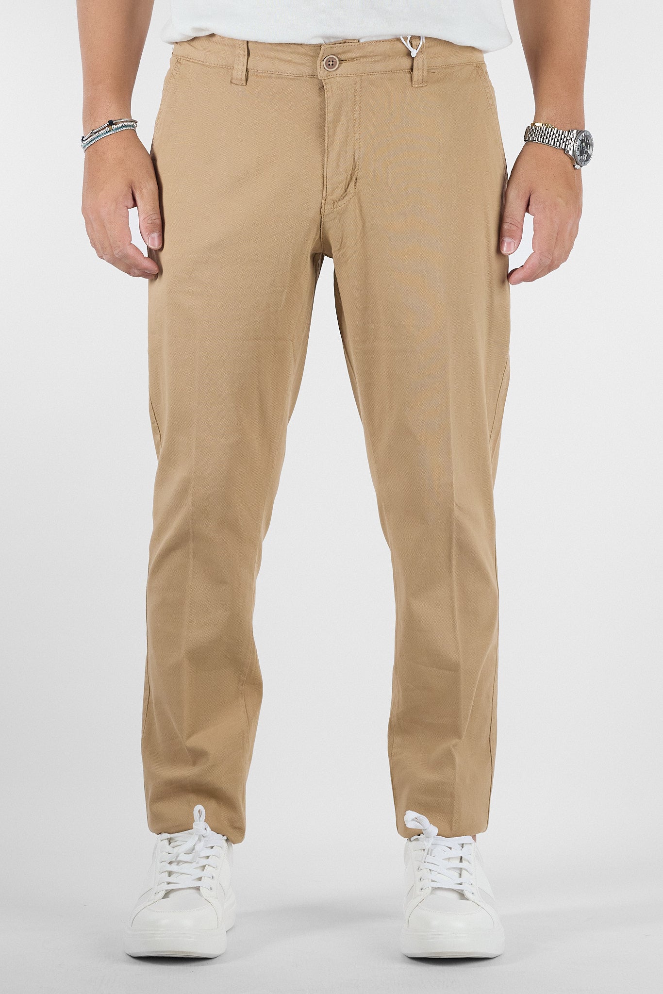 Pantalone Piquet Slim B016 | 2 per €50 | Cammello