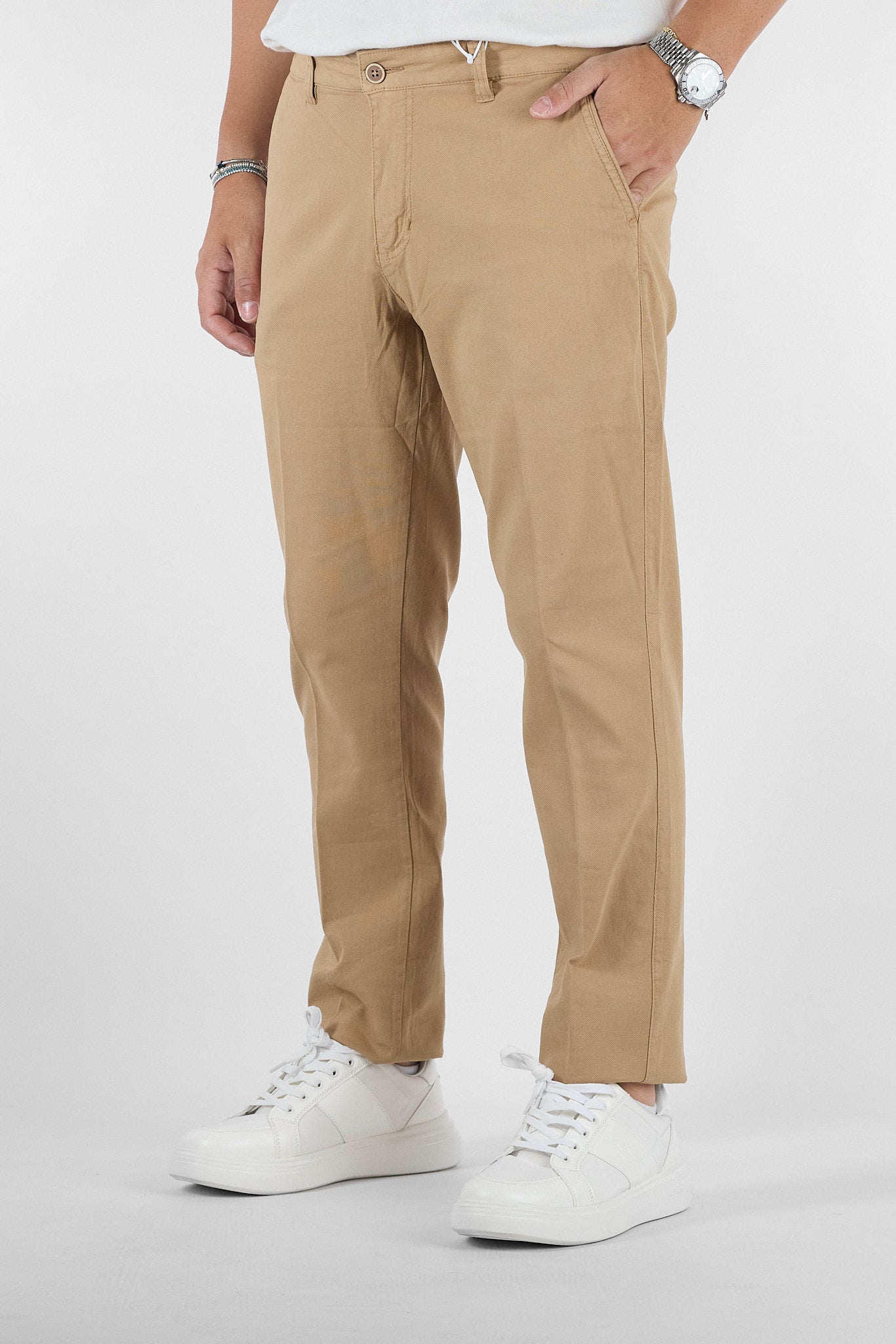 Pantalone Piquet Slim B016 | 2 per €50 | Cammello