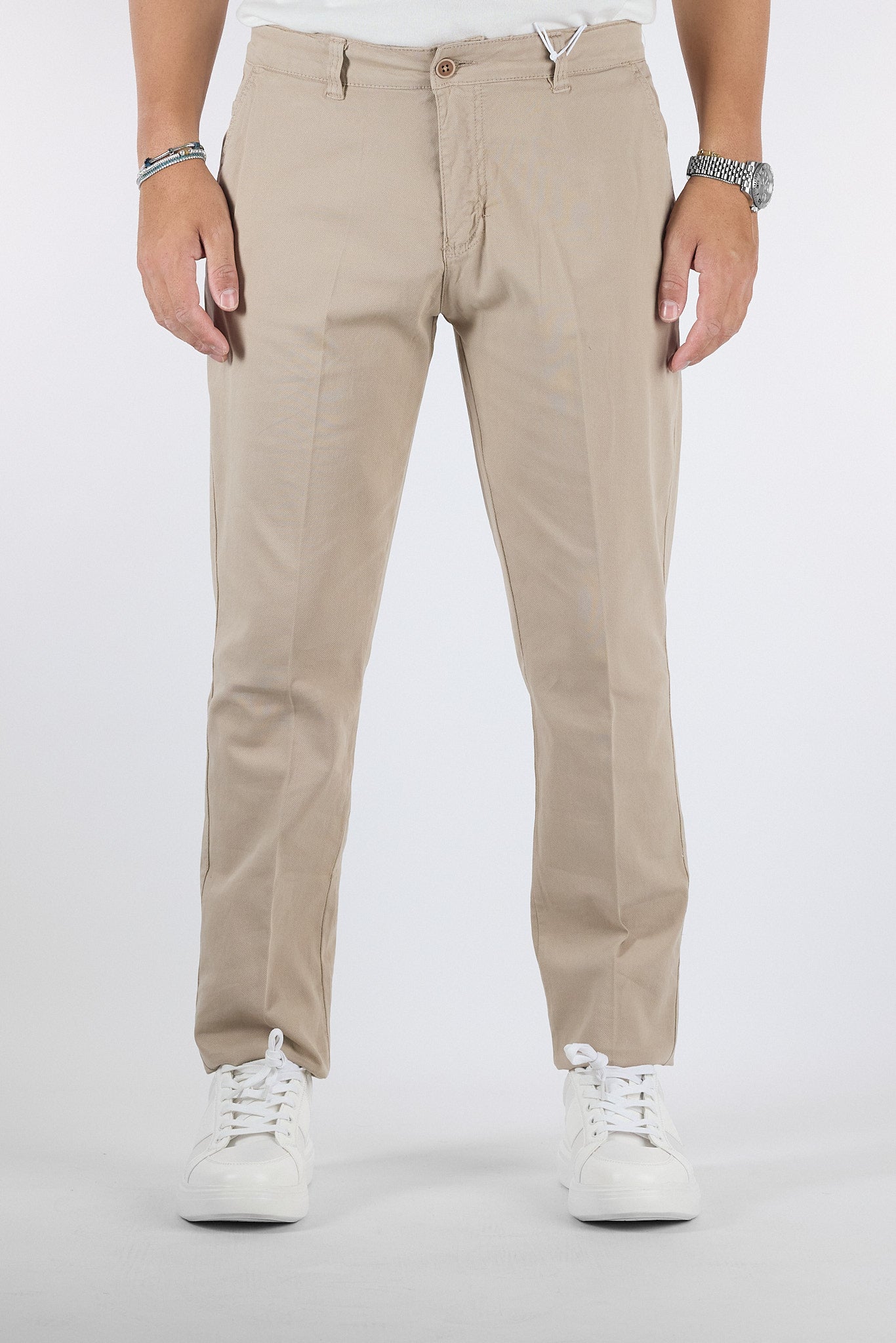 Pantalone Piquet Slim B016 | 2 per €50 | Beige