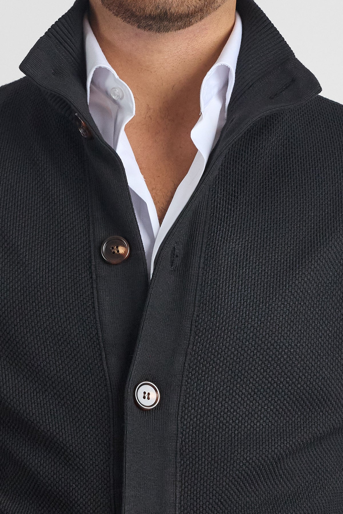 Cardigan Bottoni e Tasche Nido D'Ape 261460 | Nero