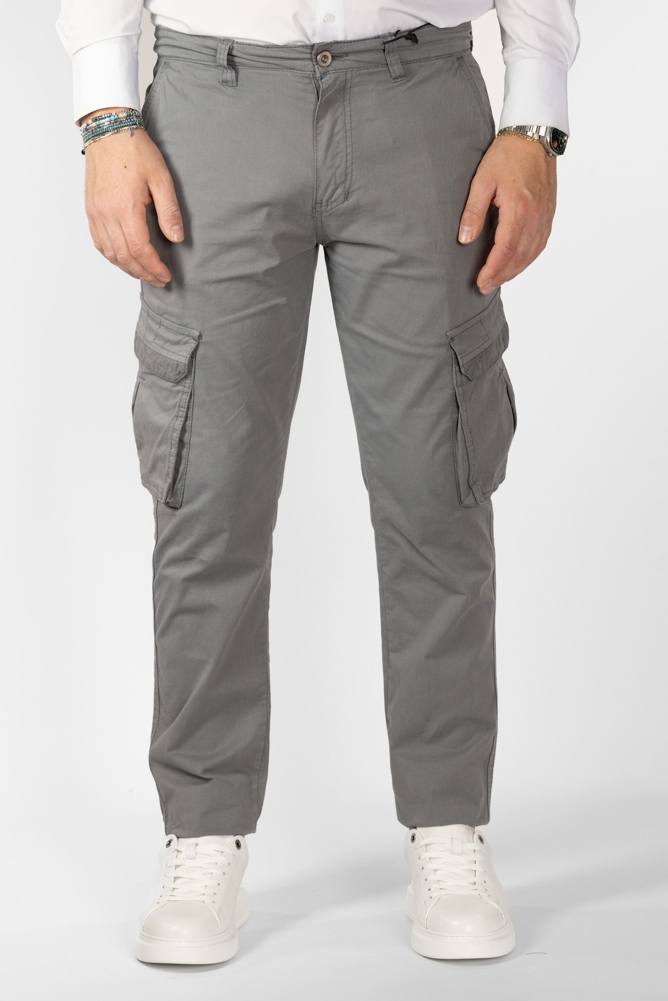 Pantalone Cargo Slim | 2 per €50 | Grigio