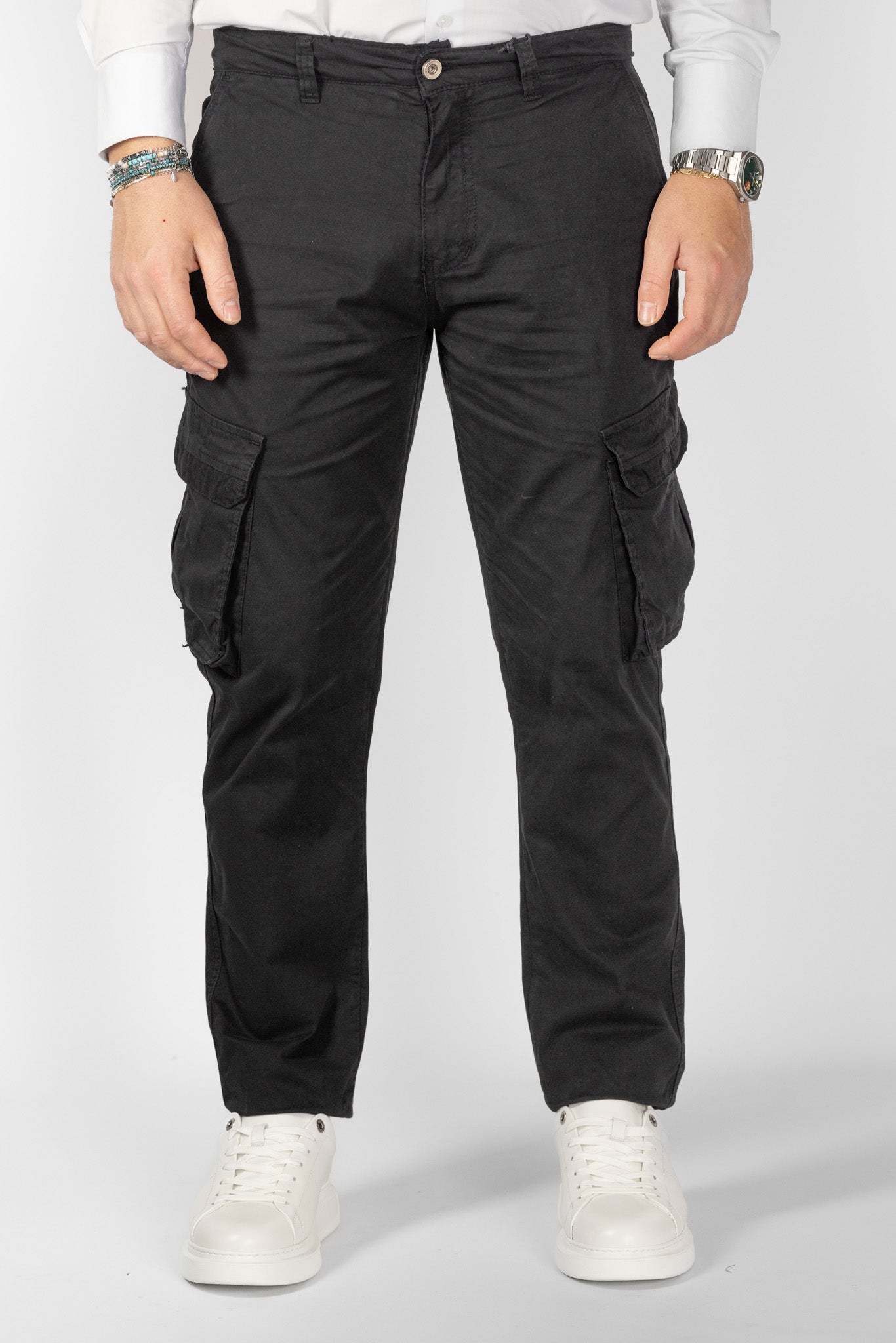 Pantalone Cargo Slim | 2 per €50 | Nero