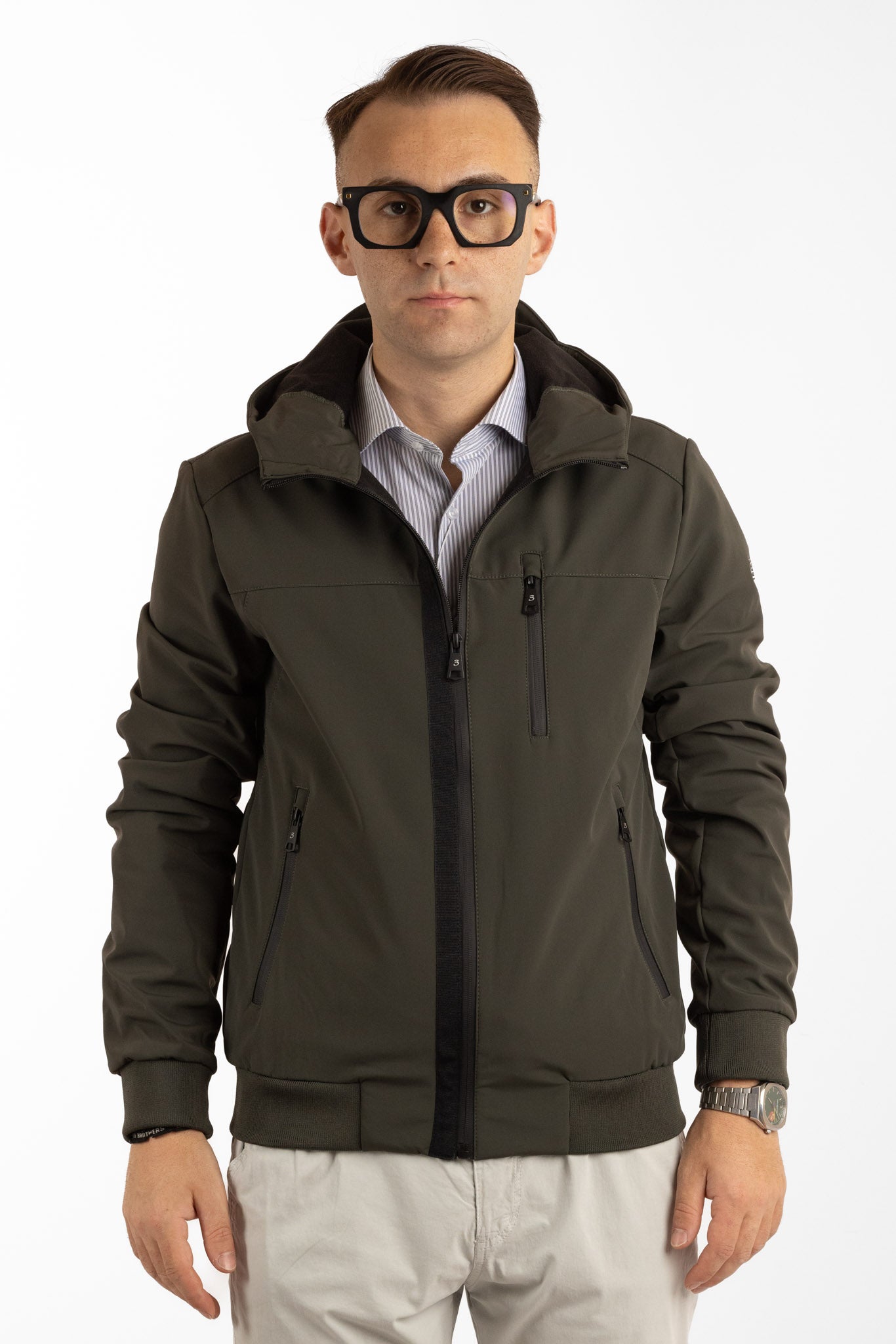 Blouson aviateur déperlant Mutino à capuche | Vert