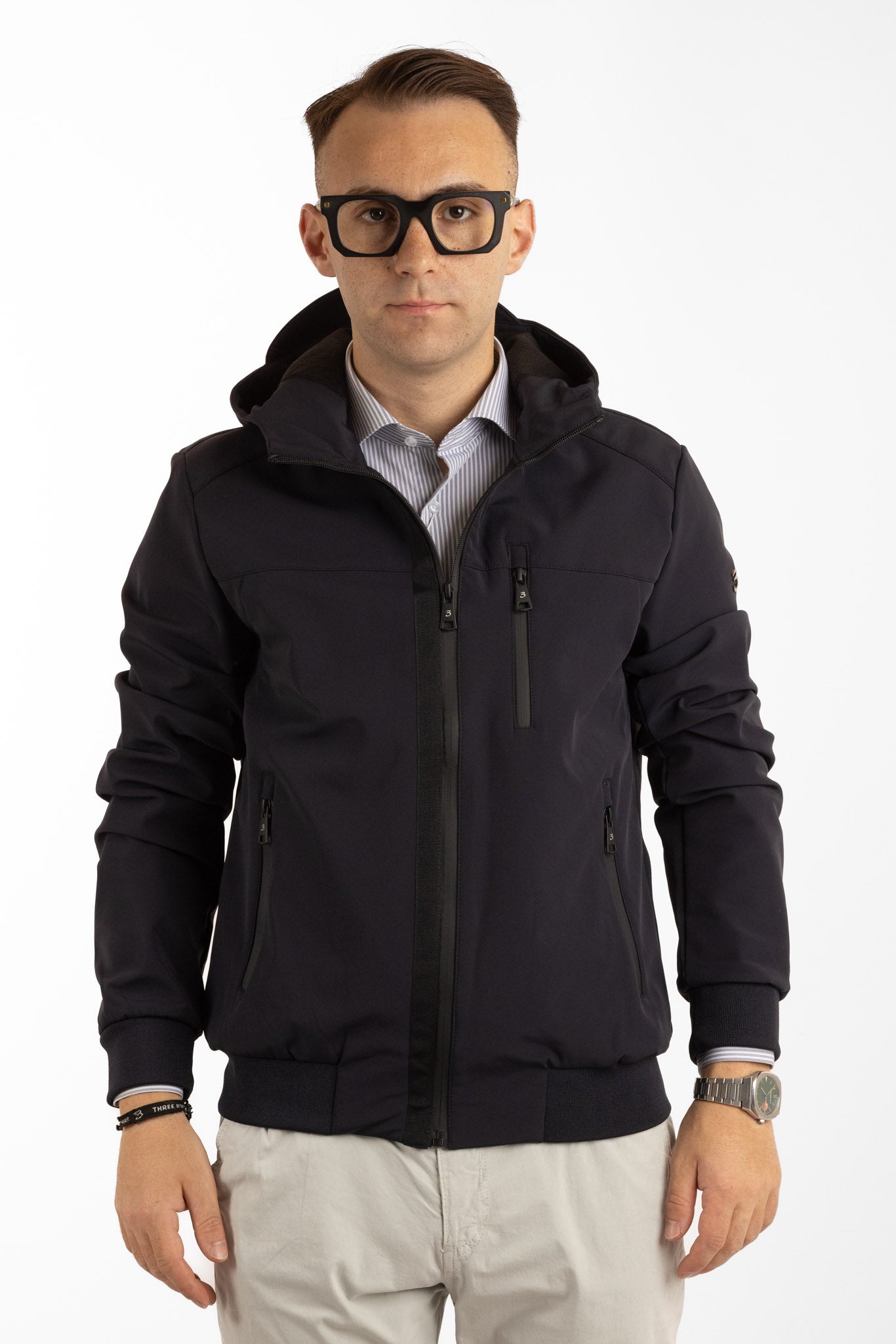 Blouson aviateur déperlant Mutino avec capuche | Bleu