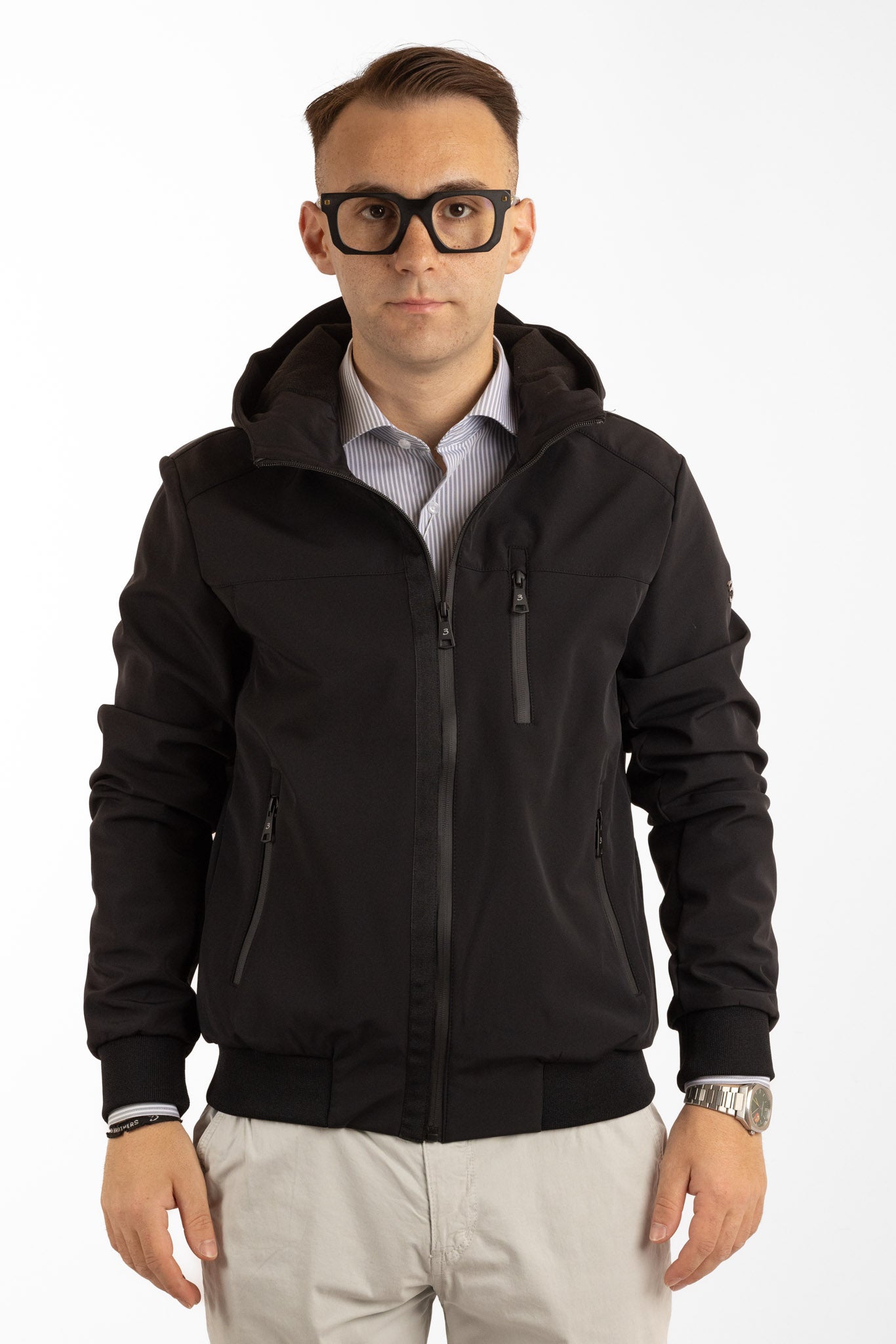 Blouson aviateur déperlant Mutino avec capuche | Noir