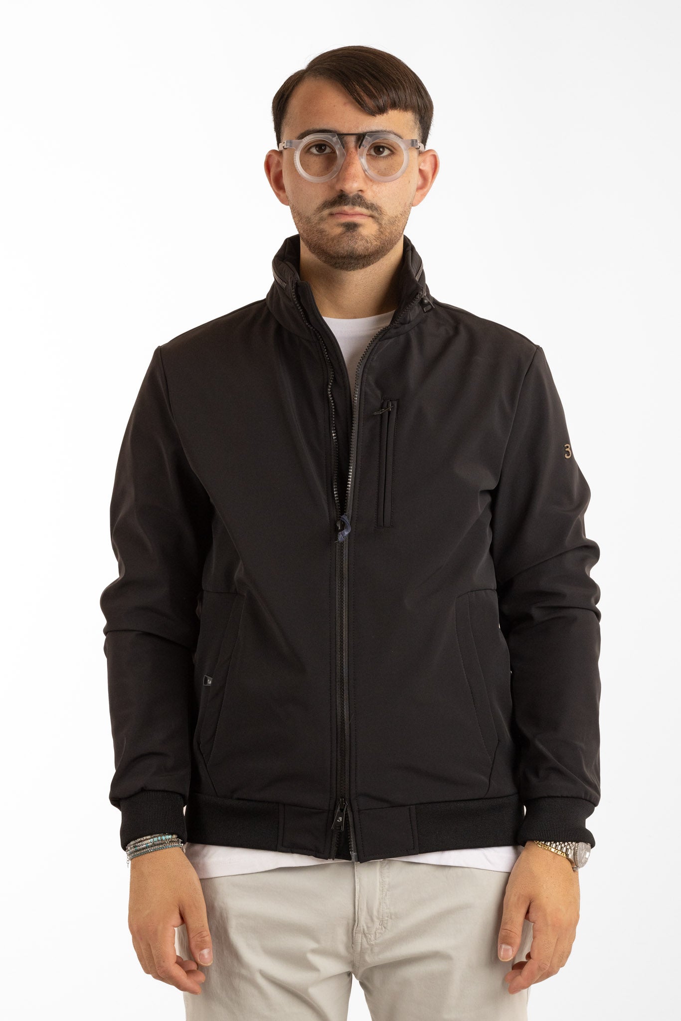 Blouson aviateur déperlant Mutino avec capuche amovible | Noir