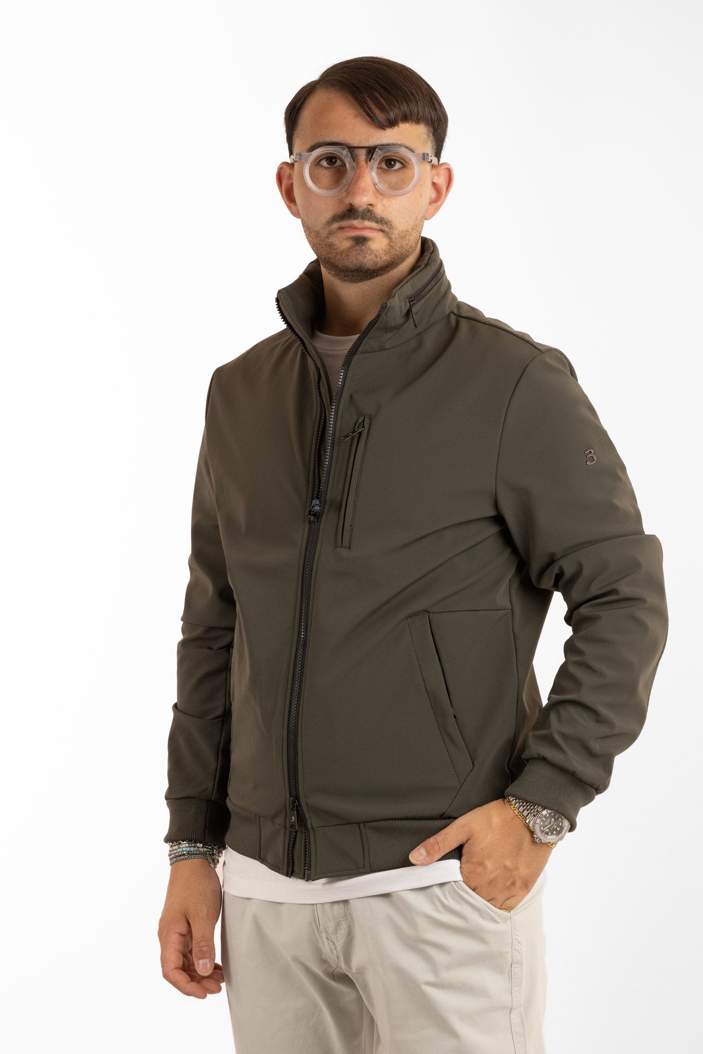 Blouson aviateur déperlant Mutino avec capuche amovible | Vert